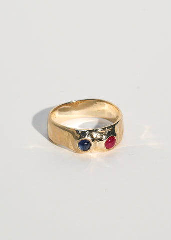 Archive Felt Ring Divine in 14k - Ruby & Sapphire