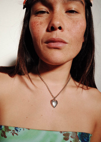 Heart Burn Pendant in Silver