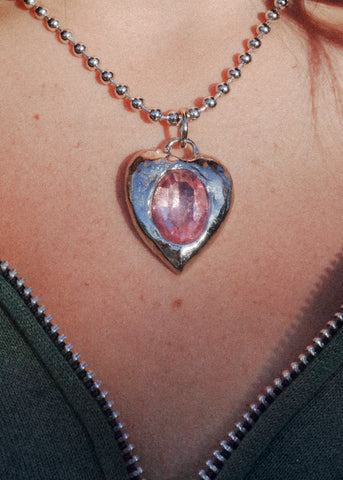 Pacha Necklace in Silver - Light Rose