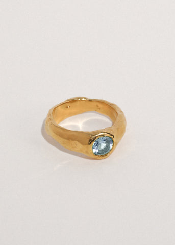 Zap Ring in Gold Vermeil - Blue Topaz