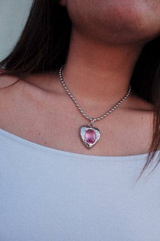 Pacha Necklace in Silver - Light Rose