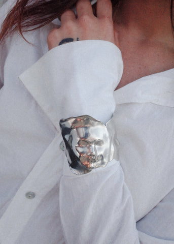 Twin Cuff in White Bronze