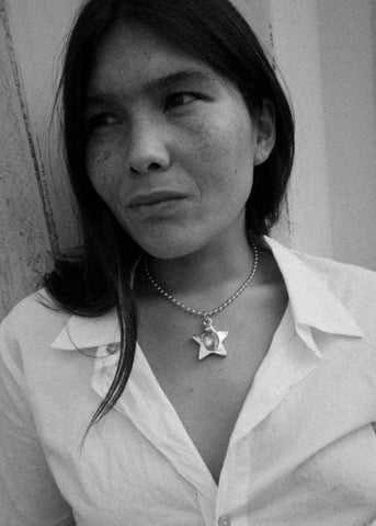 Star Pacha Necklace in Silver - Light Blue