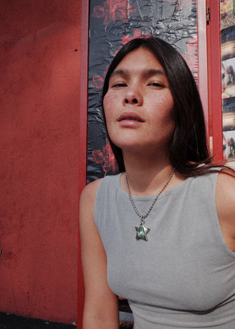 Star Pacha Necklace in Silver - Peridot