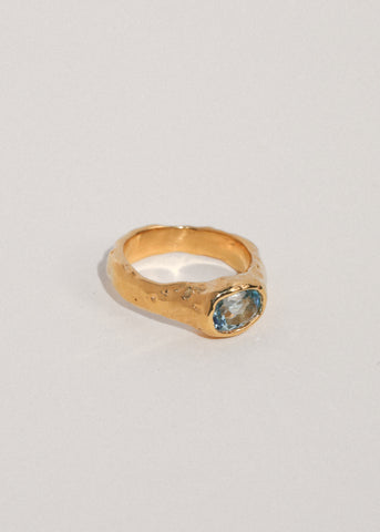 Summer Ring in Gold Vermeil - Blue Topaz