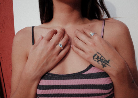 Summer Ring in Sterling Silver - Blue Topaz