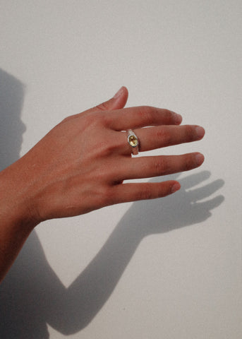 Summer Ring in Sterling Silver - Lemon Quartz