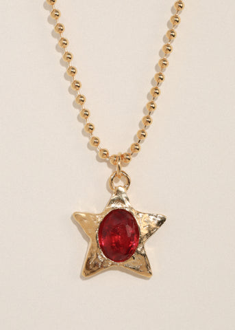 Star Pacha Necklace in Gold - Ruby