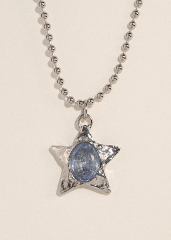Star Pacha Necklace in Silver - Light Blue