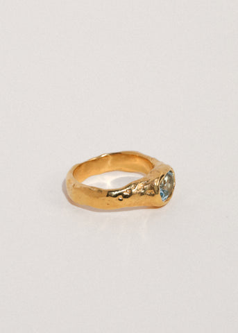Summer Ring in Gold Vermeil - Blue Topaz