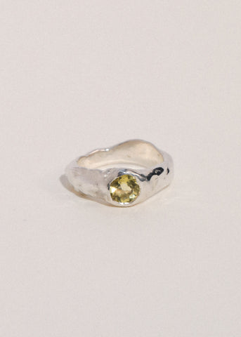 Zap Ring in Sterling Silver - Lemon Quartz