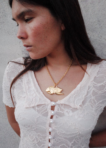 Rabbit Pendant in Gold