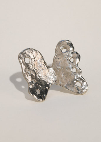 Butterfly Ring in White Bronze