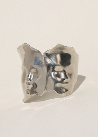 Twin Cuff in White Bronze