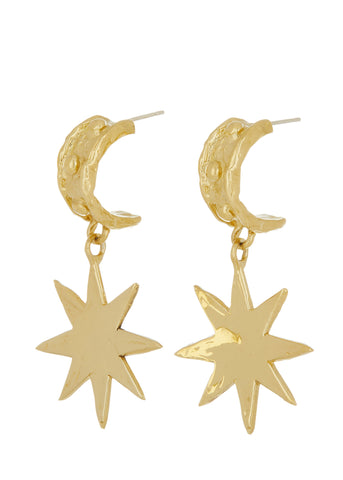 Big Star Earrings in Brass