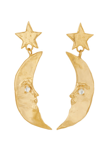 Moon, Bolt & Star Drop Earrings - The Golden Carrot
