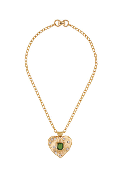Super Heart Necklace in Gold - Emerald – Mondo Mondo