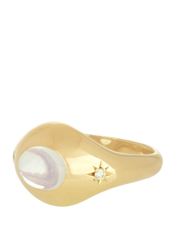 Palatial Ring with Diamonds in 14k