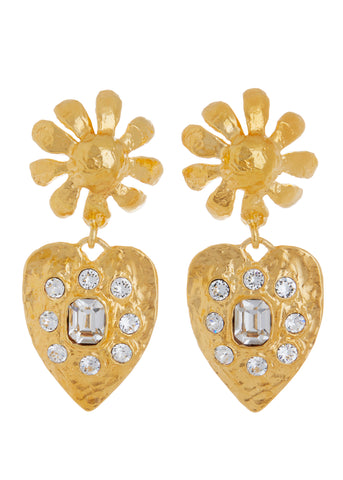 Tropicana Earrings in Gold - Crystal