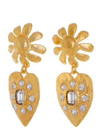 Tropicana Earrings in Gold - Crystal