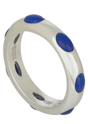 Orbital Ring in Sterling Silver - Lapis
