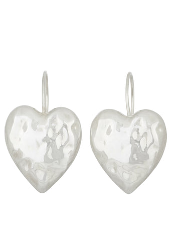 Heart Burn Earrings in Silver
