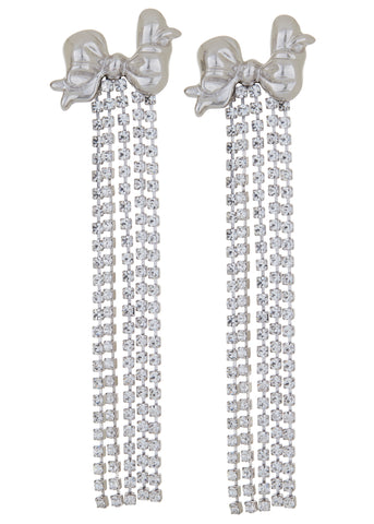Bow Ionic Earrings in Silver