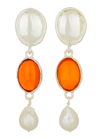 Archive Sirena Earrings in Silver - Orange