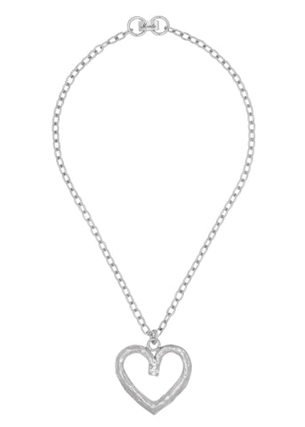 Moi Necklace in Silver - Crystal