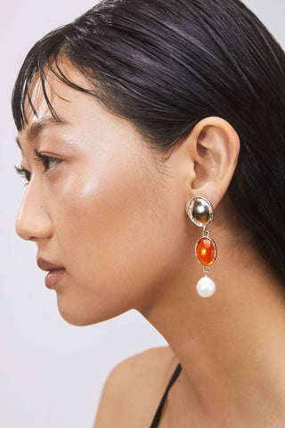 Archive Sirena Earrings in Silver - Orange